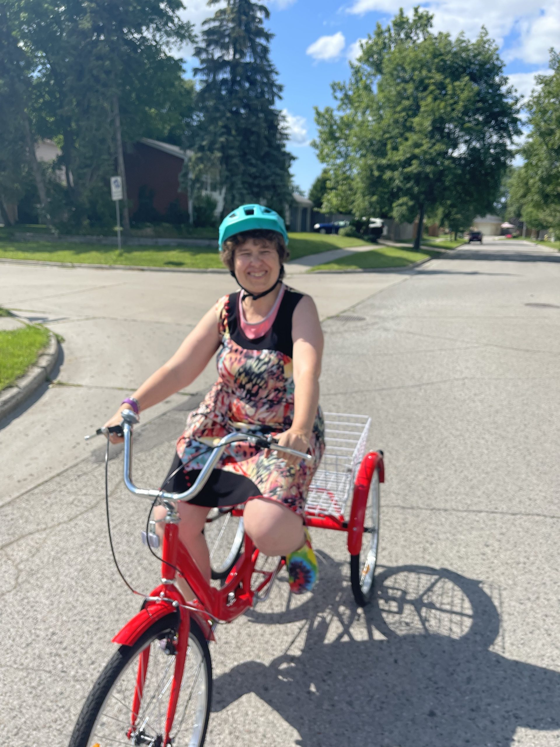 woman on a bike