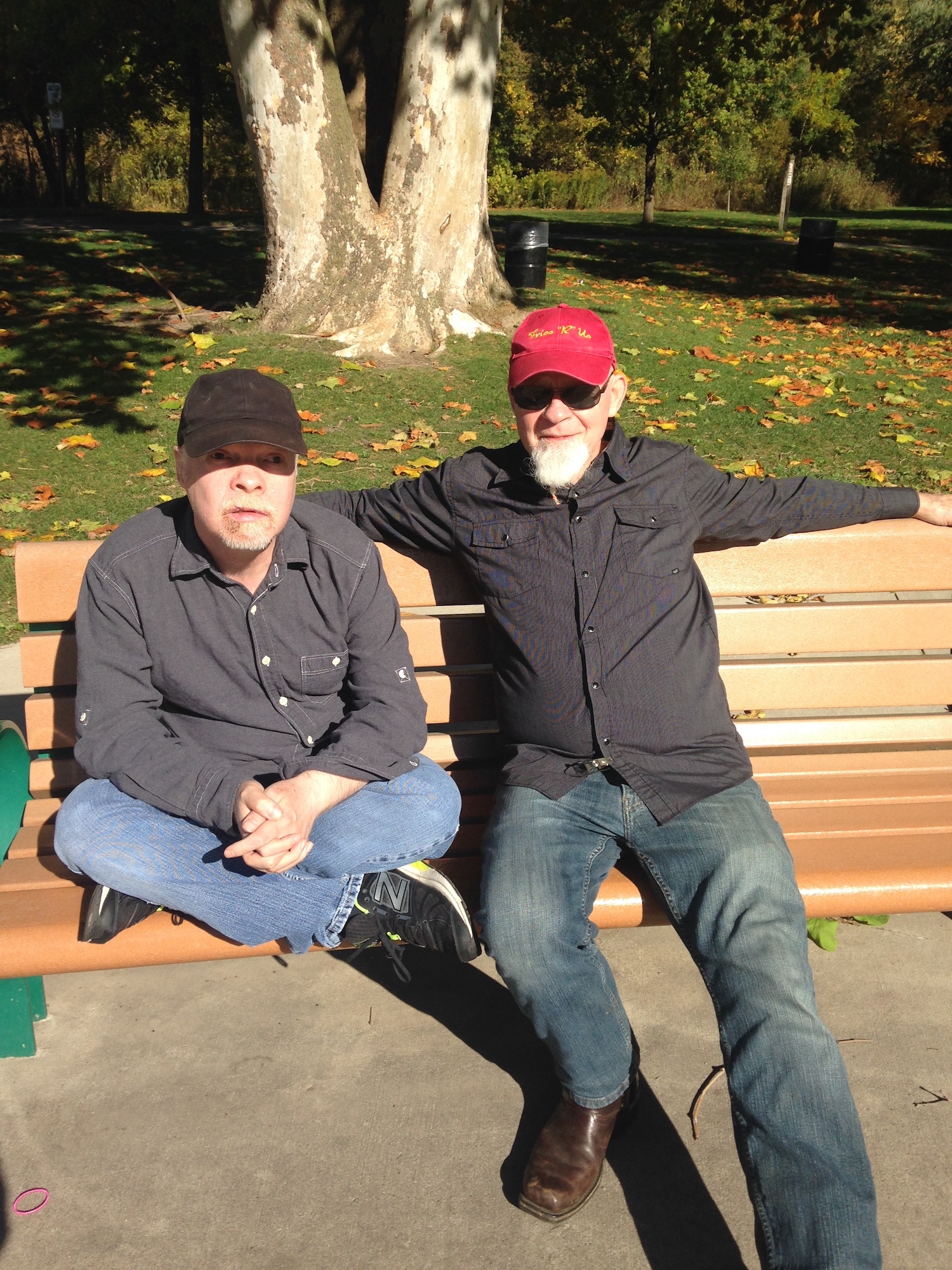 two men on a bench