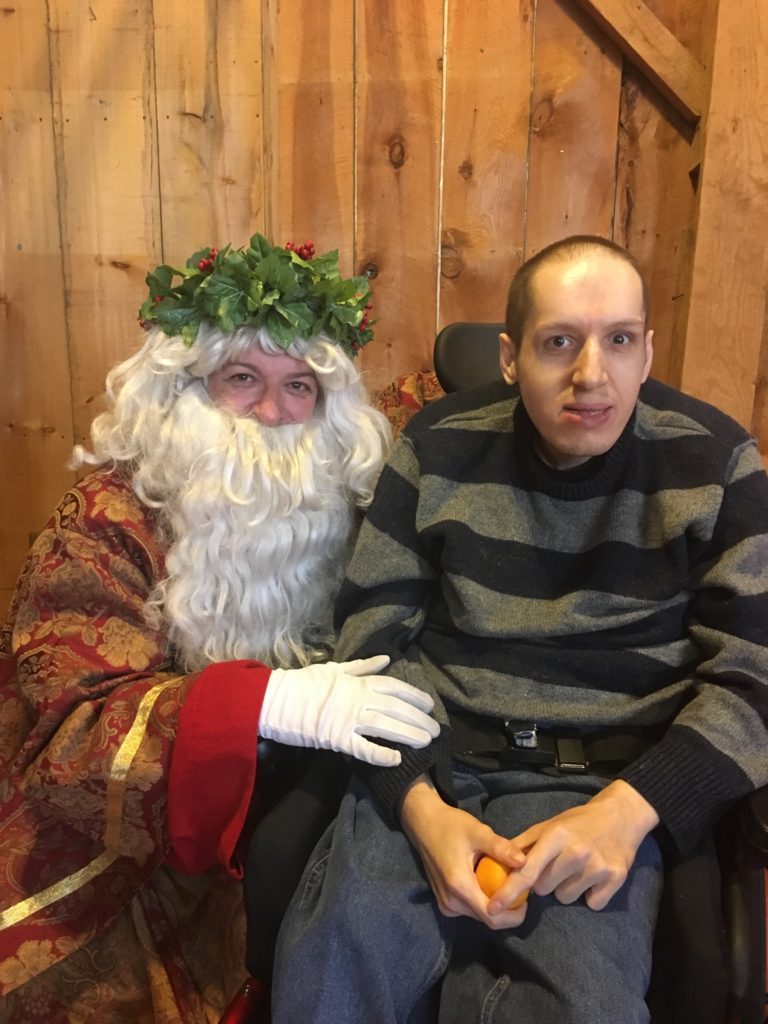 santa with man sitting