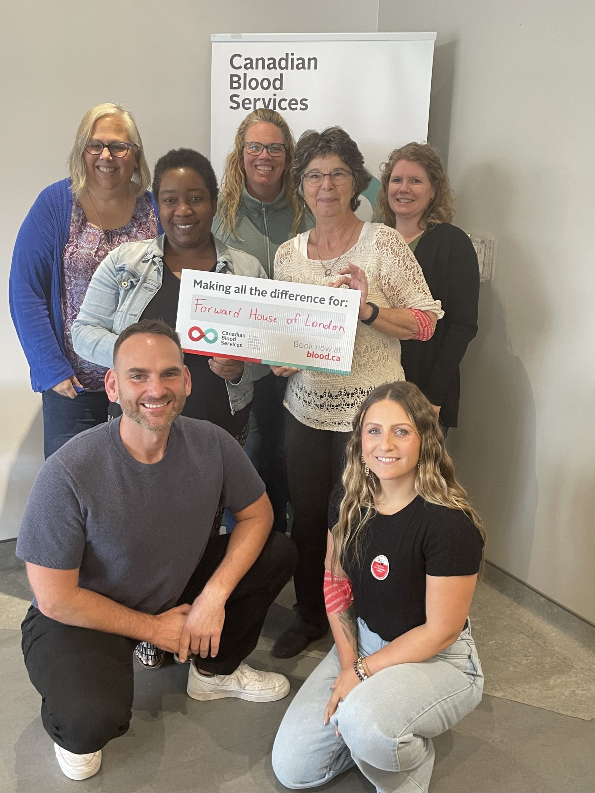 A group picture of Forward House of London staff after a Blood Donation.